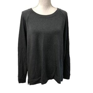 Lou & Grey Sweatshirt Womens Large Gray Crew Neck Oversized Classic Comfort